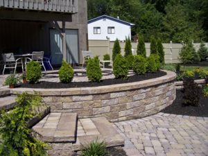 Shapes can be customized like this Rounded Retaining Wall.